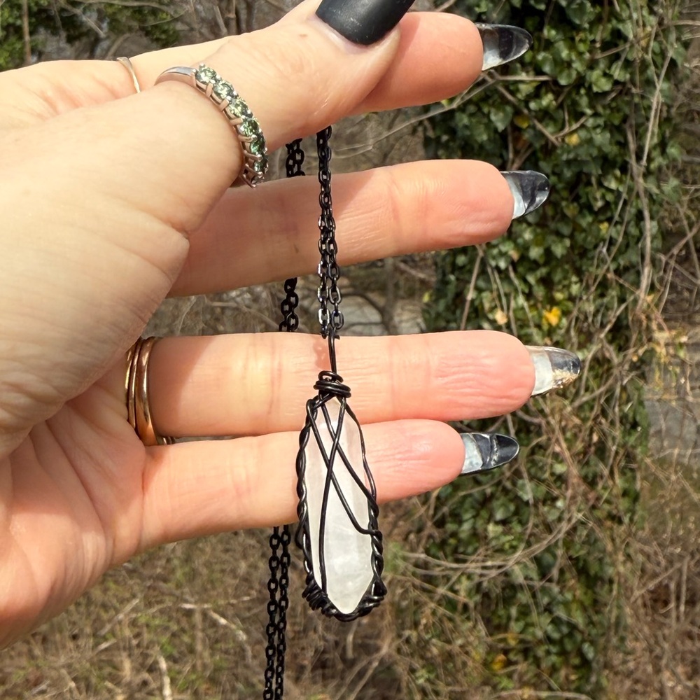 Clear Quartz Crystal Necklace - image 2
